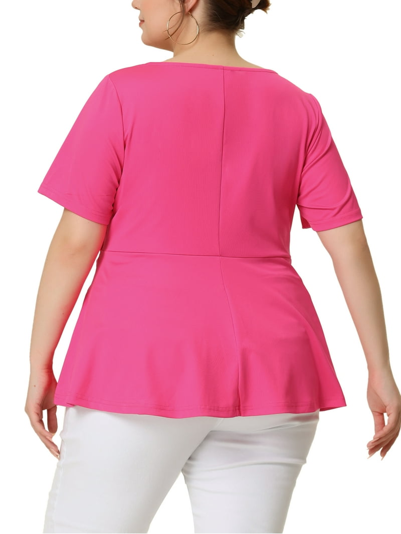 トップス muguet ripple sheer peplum blouse pink muguet（ミュゲ）の「ripple sheer peplum blouse（シャツ