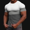 thumbnail image 7 of XUNKUSGA T Shirts for Man Casual Waffle Knit Crewneck Short Sleeve Tee Shirts Mens Fashion Color Block Summer Tops Basic Slim Fit Muscle Tee Shirts S-5XL Gray, 7 of 7