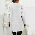 thumbnail image 7 of Yuannlog Womens Hoodies Cozy Lined Solid Color Autumn Winter Warm Round Neck Long Sleeve Pockets Casual Streetwear Tunic Long Tops, XXL, 7 of 7