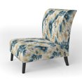 thumbnail image 3 of Designart "Floral Escape In Blues I" Blue Floral Upholstered Accent Chair - Cottage Arm Chair For Bedroom, 3 of 7