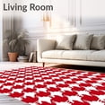 thumbnail image 2 of ODIKA 3'x5' Machine Washable Non-Slip Area Rug, Holiday Houndstooth Entrance Accent High Traffic Rug, Red, 508410, 2 of 5
