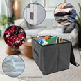 thumbnail image 3 of Versatile Non-Woven Fabric Folding Storage Box - Multi-Purpose, Dust-Proof, and Foldable Clothing Organizer, Grey, 3 of 6