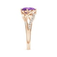 thumbnail image 3 of ANGARA Natural Round Amethyst Two Stone Bypass Ring with Diamonds in 14K Rose Gold for Women (Size-5mm) | February Birthstone, Birthday, Anniversary, Jewelry Gift for Women | Natural Amethyst Ring, 3 of 9