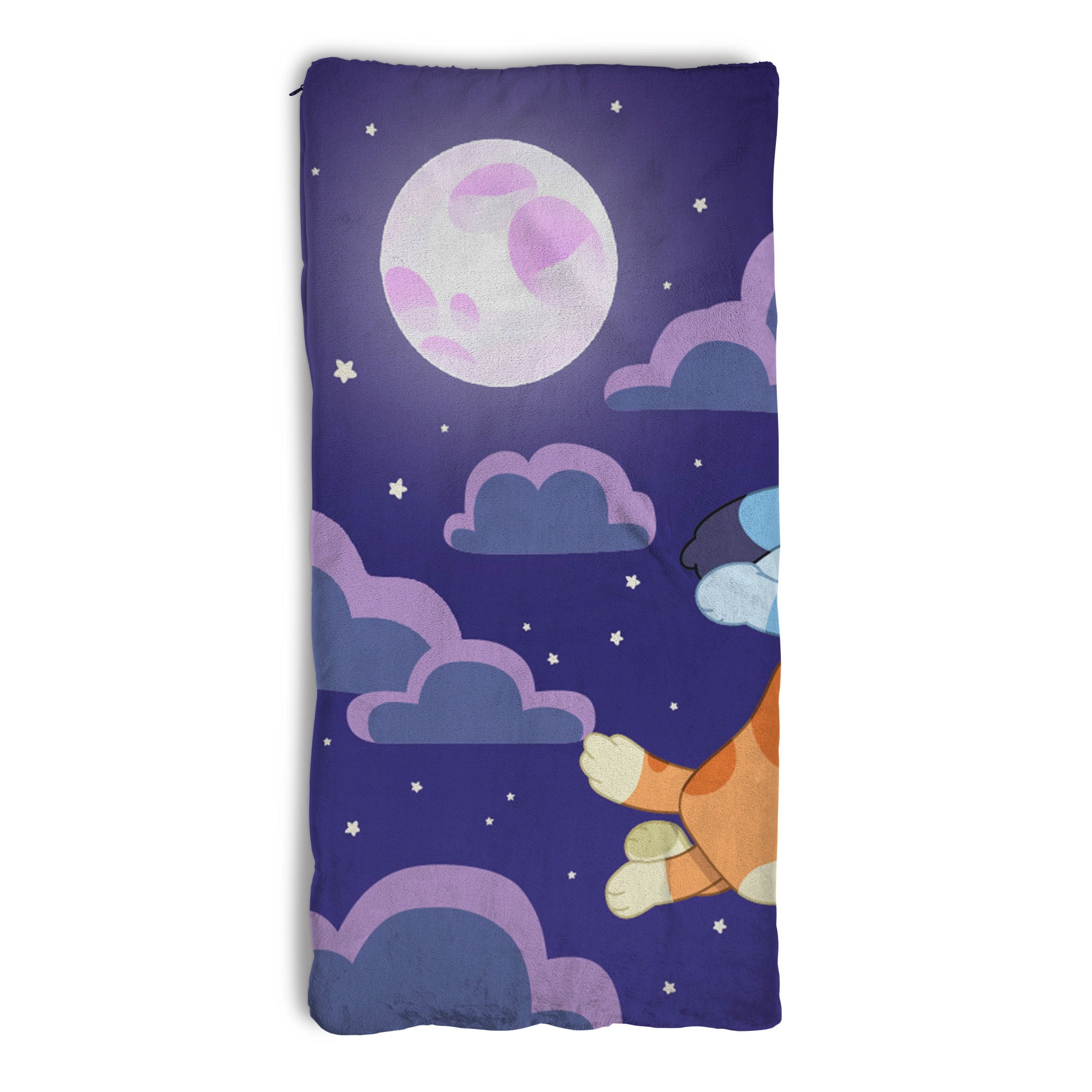 Bluey Bingo Slumber Pups Silk Touch Sherpa Sleeping Bag, Kids Entertainment