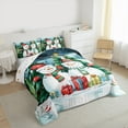 thumbnail image 3 of jejeloiu Cartoon Christmas Snowman Bedding Comforter Set,Kids Xmas Gifts Twin Comforter Sets,Green White Bedding Set For Girl Boys Kids,Super Cozy Room Decor Reversible,2-Piece, 3 of 8