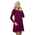 thumbnail image 2 of Women's Long Sleeved A-Line Dress with Pockets, XL, Plum, by Ambesonne, 2 of 3