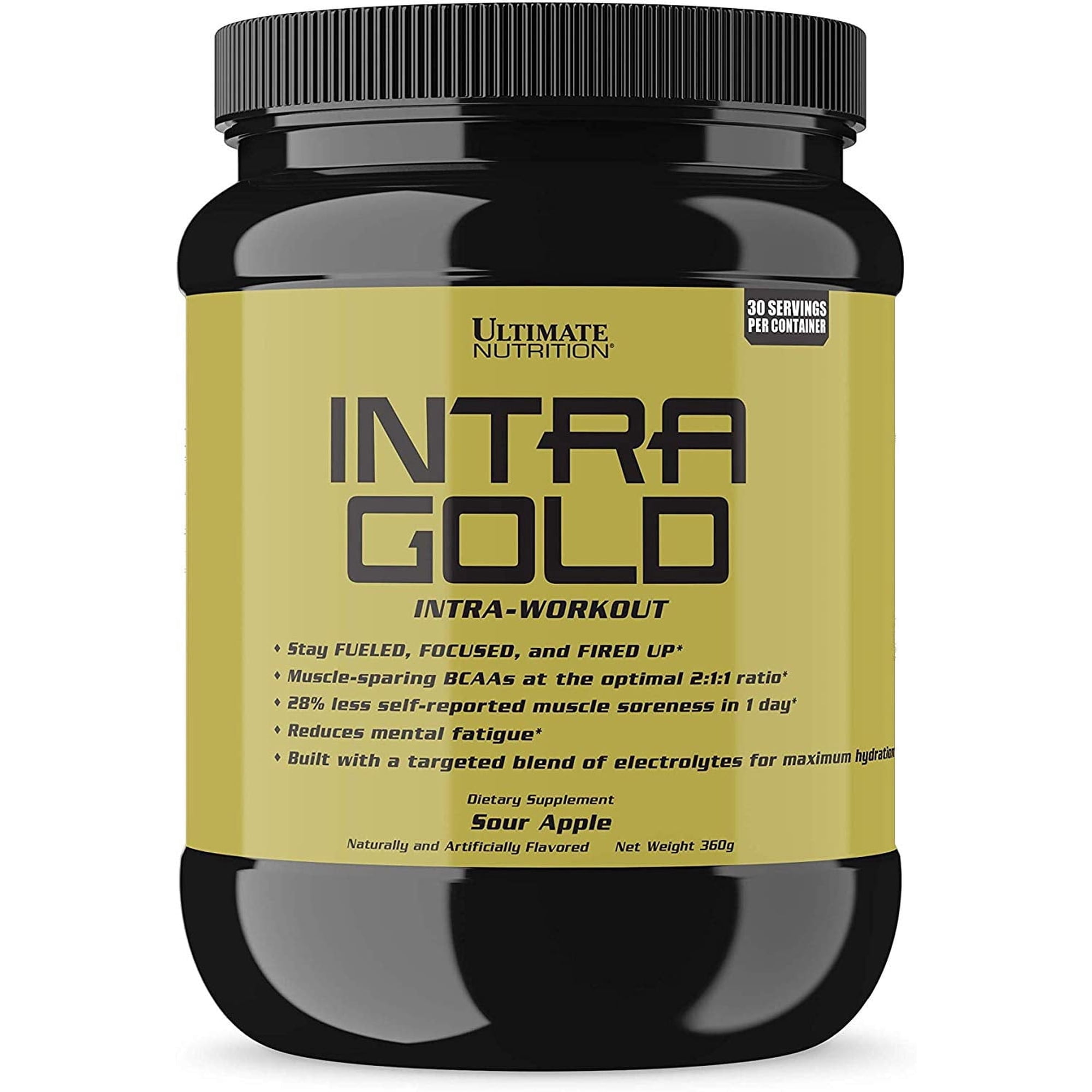 Ultimate Nutrition Intra Gold Intra-Workout Powder, Sour Apple, 30 Servings