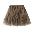 thumbnail image 1 of Solid Color Layered Mesh Fairy A-Line Skirt for Women, 1 of 6