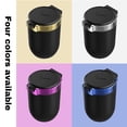 thumbnail image 2 of Multi-Functional LED-Lit Car Ashtray with Secure Lid & One-Click Open - Premium ABS & Stainless Steel Construction, Anti-Slip Base, 2 Extinguishing Holes - Portable for Car, Office, Home Use (Blue), 2 of 6