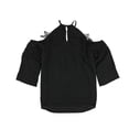 thumbnail image 2 of bar III Blusa tipo túnica con apliques para mujer, negro, extragrande, 2 of 2