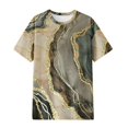 thumbnail image 5 of Short Sleeve Floral Tops for Women Plus Size Cotton Oversized Summer Crew Neck Loose Fit Casual Tshirt Blouses (Khaki 3XL), 5 of 5