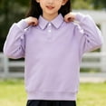 thumbnail image 5 of Mceream Girl's Casual Sweatshirt Lapel Long Sleeve School Pullover Tops Comfort Top Fall Spring Shirts Active Baggy Clothes Casual School Uniform Shirt Uniforme De Escuela Para NiñAs 4-15 Years, 5 of 7