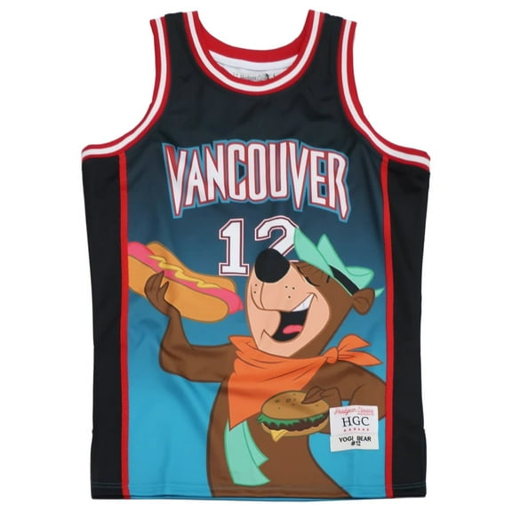 Yogi Bear Vancouver Men's Headgear Classics Premium Basketball Jersey (Small, Green/Teal)