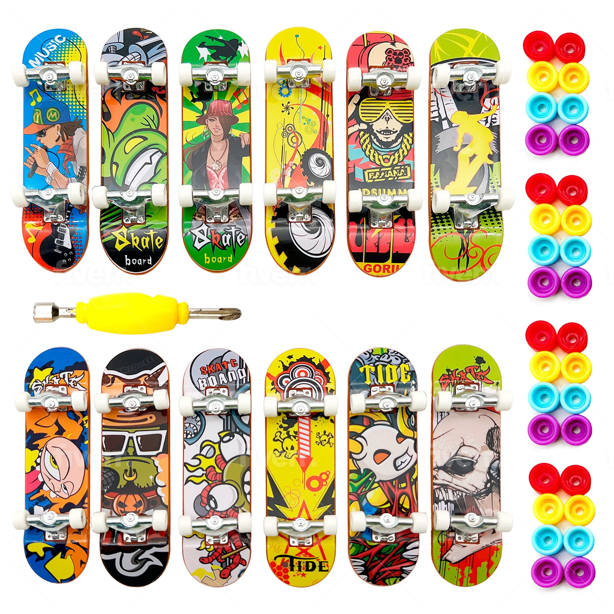 12pcs Toy Finger Skateboard Fingerboards for Tech - Walmart.com