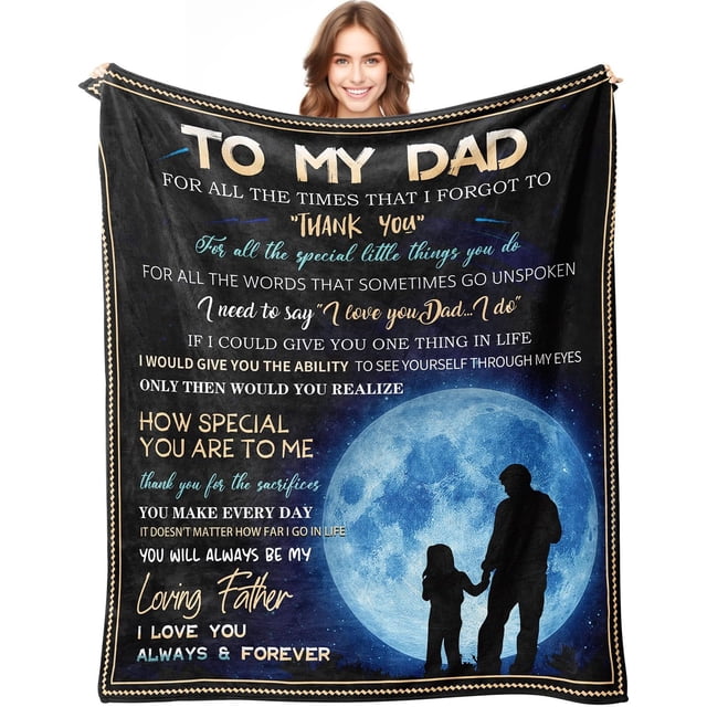 LHSHID Dad Blanket Gifts for Dad on Fathers Day from Daughter or Son to My Dad Soft Throw Blanket Christmas Birthday Present for Dad New Dad Gift Idea 30"x40"