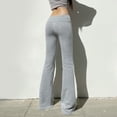 thumbnail image 7 of Lkhaha Low-Rise Flare Leg Sweatpants for Women Y2K Skinny Flare Yoga Workout Lounge Pants Grey M, 7 of 7