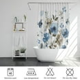 thumbnail image 4 of Watercolor Floral Bathroom Shower Curtains, Blue and Tan Flowers Ink Botanical Bathroom Decor Shower Curtain Set, Waterproof Polyester Fabric Bathroom Curtain with 12 Hooks, 72 x 72 inch, 4 of 5