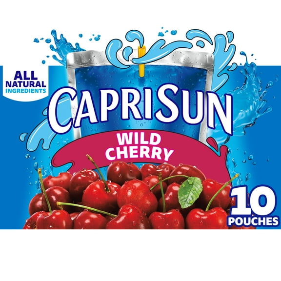 2 Pack-Capri Sun Wild Cherry Flavored With Other Natural Flavor Juice Drink Blend, 10 Ct Box, 6 Fl Oz Pouches Packaing may vary