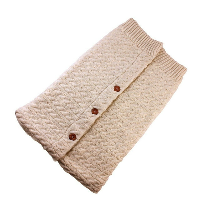 Fashion Newborn Baby Infant Cable Knitted Blanket Swaddle Wrap Swaddling Sleeping Bag