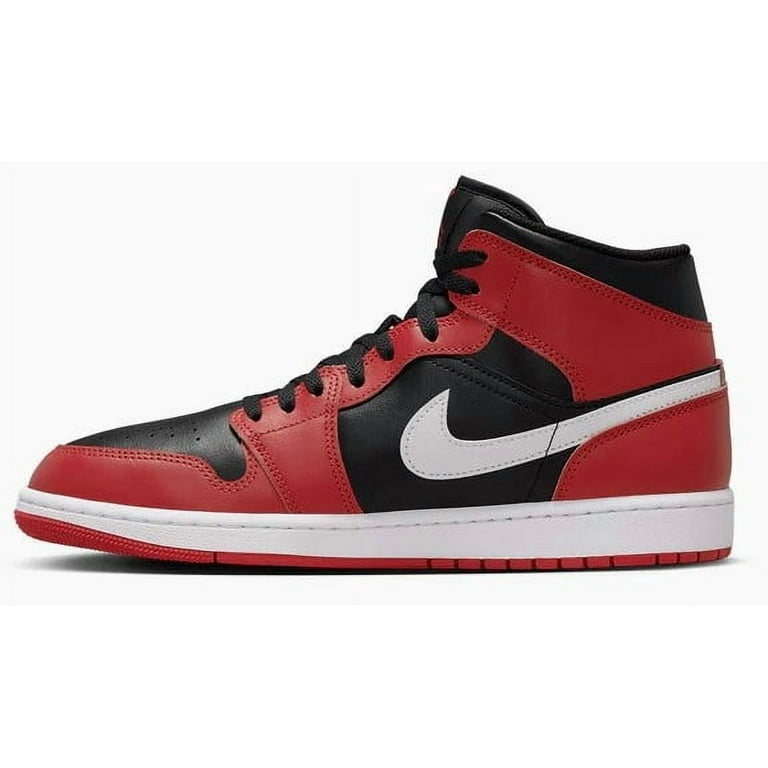 Men's Jordan 1 Mid Black/White-Gym Red (DQ8426 061) - 9.5