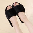 thumbnail image 3 of GOOHOCHY 1 par de pantuflas de felpa antideslizantes con suela blanda para el hogar, color negro, tallas 40-41, 26,5 cm, 9,5 EE. UU., 7 Reino Unido, 41 UE, 10,41 45 pulgadas, 3 of 8