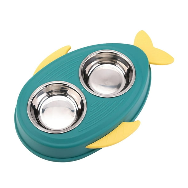 Cute 2 in 1 Water and Food Bowl Antideslizante Pet Feeder Cachorro Perros Verde Zulema Dispensador de tazón para mascotas