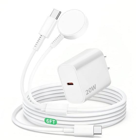 For Apple Watch Charger,Apple Watch Magnetic Fast Charger to USB C Cable,2 in 1 Apple Watch Charging Cable 6 ft,Compatible with Apple Watch Series 9/8/7/6/SE/5/4,iPhone 17/16/15,ipad