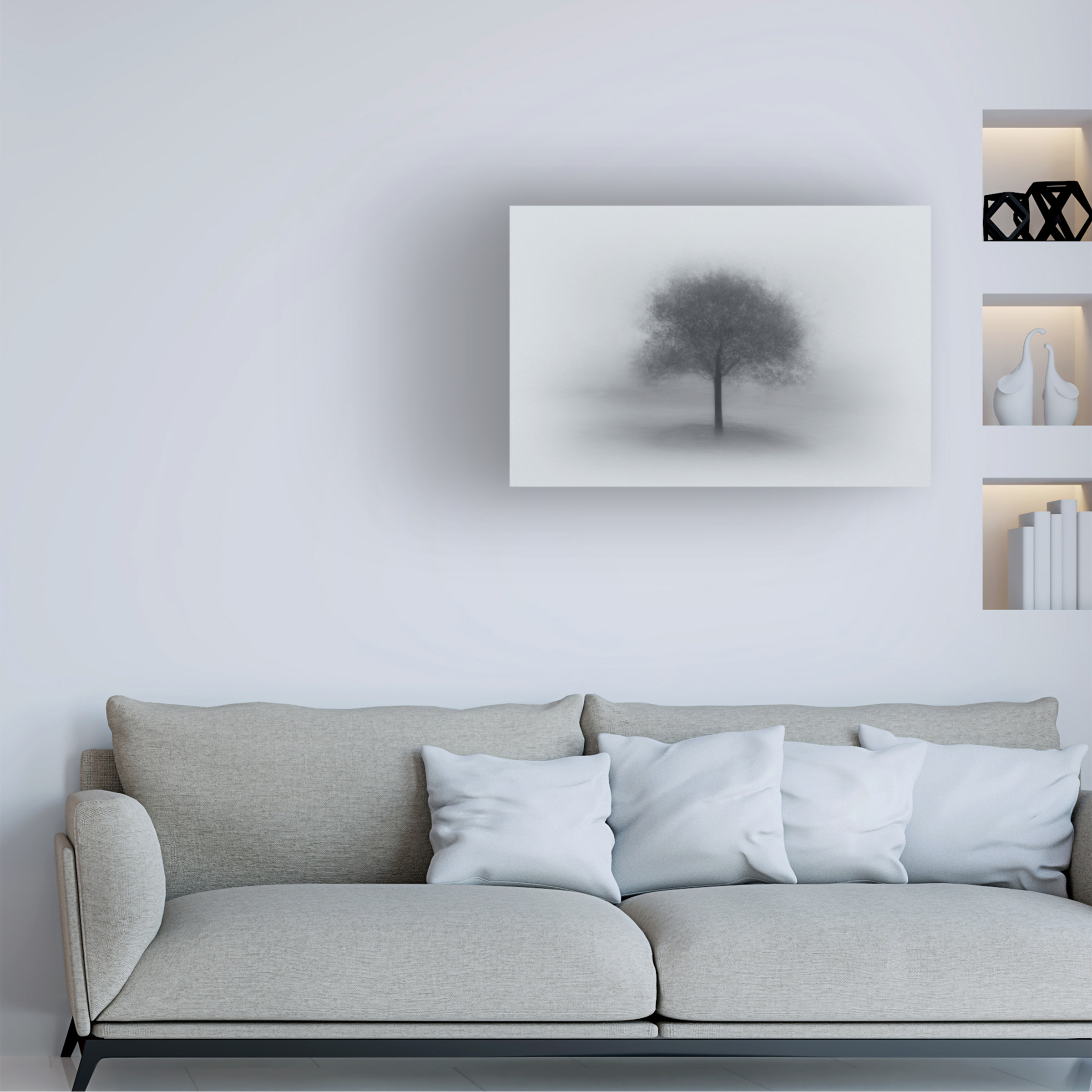 Aidong Ning 'Tree In Fog' Canvas Art