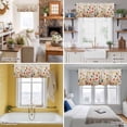 thumbnail image 5 of Yellow and Valance Curtain Red Poppy Watercolor Floral Plants Retro Linen Window Valances Rod Pocket Short Curtains Window Treatments for Kitchen Bedroom Bathroom Laundry 60" x 14", 5 of 9