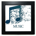 thumbnail image 1 of Flappg Bleu Musique Mim Blanc Noir Carré Cadre Photo Mur Table, 1 of 3