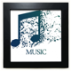 thumbnail image 1 of Flappg azul blanco musica mim Mesa de pared con marco cuadrado negro, 1 of 4