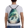 thumbnail image 2 of Easygdp Watercolor Turtle5 Drawstring Backpack, Beach Sackpack, Travel Sackpack Lightweight for Sports, Gym, Travel, Swimming - Small, 2 of 9