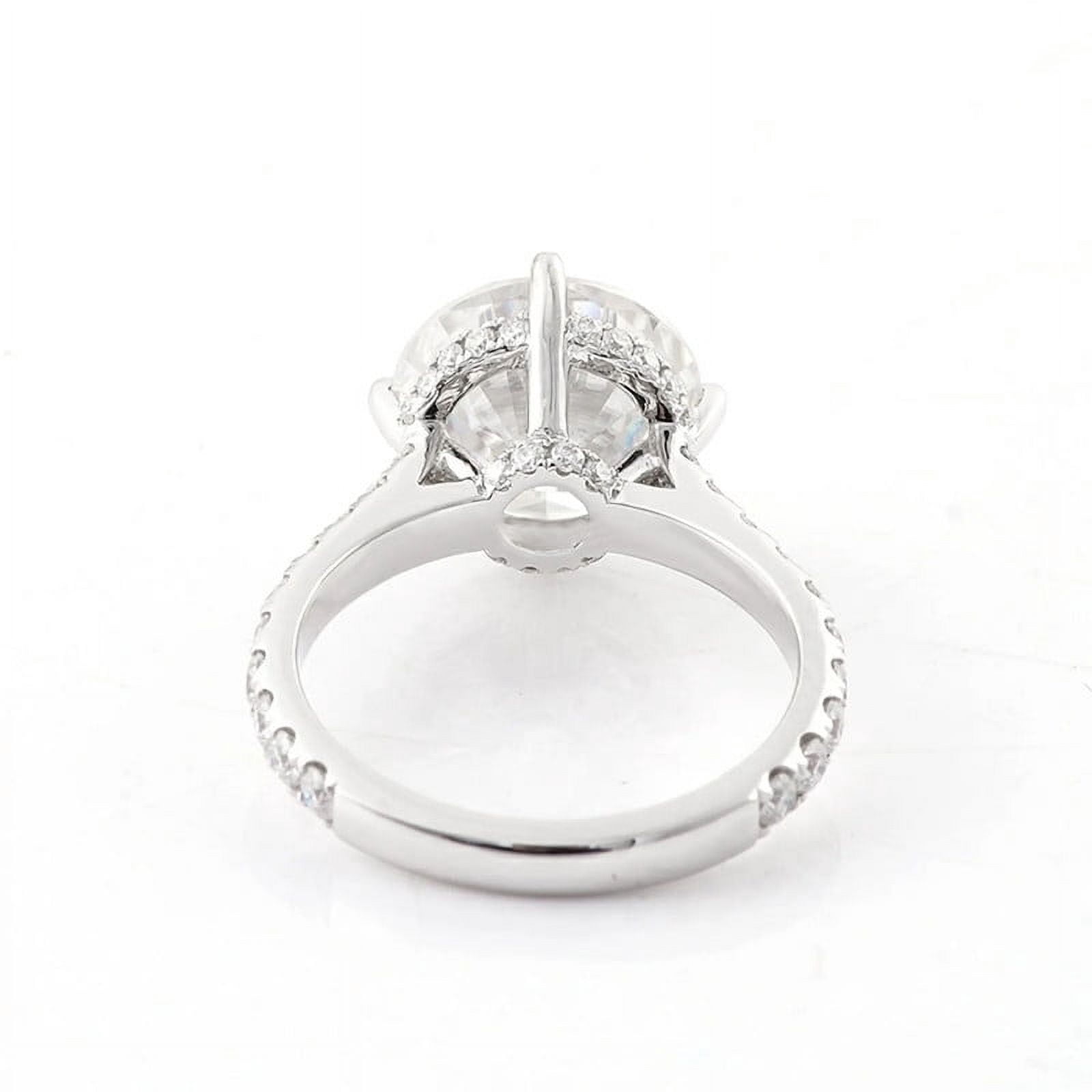 solitaire jewels 5CT Round Moissanite Hidden Halo Engagement Ring For Women, 14K Yellow Gold