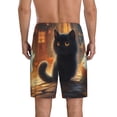 thumbnail image 2 of Mens Pajama Pants - Halloween Cute Ghost Black Cat Pumpkin Sleep Shorts Mens Pajama Shorts, Comfy Pj Pants for Mens Lounge Shorts, 2 of 5