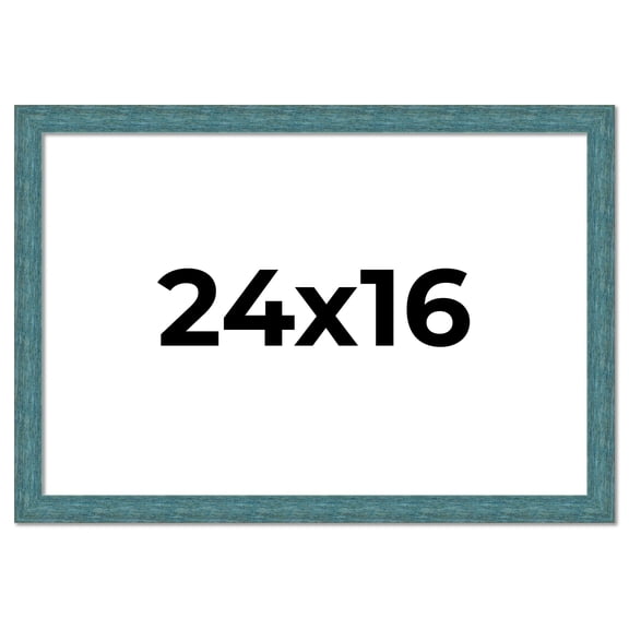 24x16 Frame Blue Rustic Barnwood Solid Wood Picture Frame Width 1.25 Inches | Interior Depth 0.5