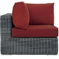 thumbnail image 2 of Modway Summon Aluminum and Rattan Patio Corner Chair in Canvas/Red, 2 of 3