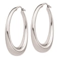thumbnail image 2 of Primal Silver Sterling Silver Rhodium Plated Hollow Hoop Earrings, 2 of 4