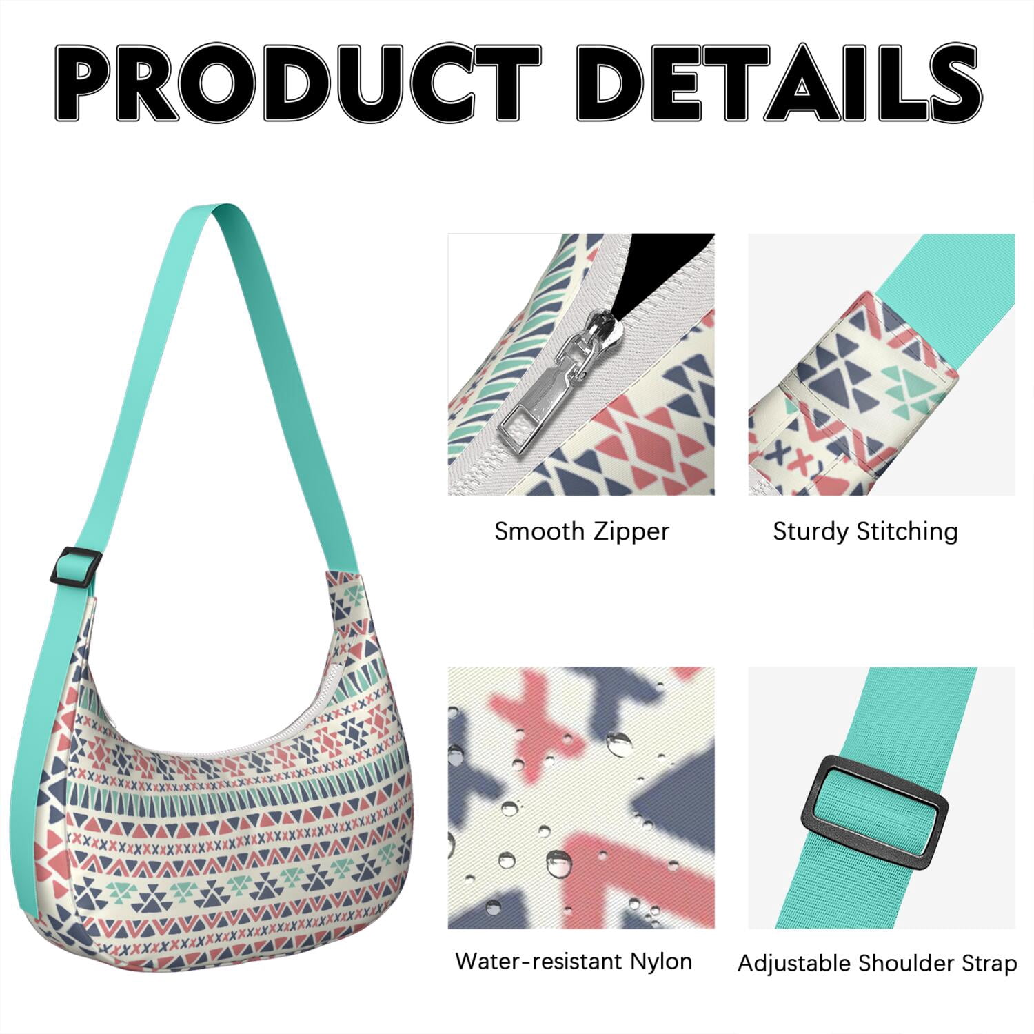 Women's Shoulder Bag for Women – Smooth Zipper & Reinforced Stitching, Large Capacity with Organization, Vintage, Bohemian, Retro Style, Natural Style Lightweight Bag