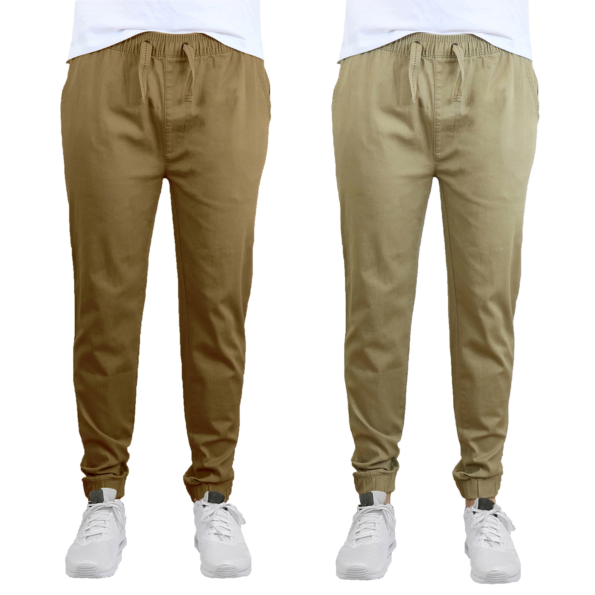 GBH - Mens Slim-Fit Cotton Twill Jogger Pants (2-Pack) - Walmart.com