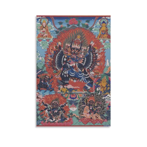 Pósteres impresos de la deidad budista tibetana Thangka, Mahakala de dos brazos, arte fotográfico, pintura en lienzo, póster decorativo para el hogar, dormitorio, decoración moderna, carteles de