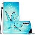 thumbnail image 2 of Allytechgroup Pattern Wallet Flip Case for Samsung Galaxy A54 5G, Premium PU Leather Kickstand Card Slots Cover Case with Wrist Strap Magnetic Clasp Shockproof Anti-Scratch Case, Blue Butterfly, 2 of 8