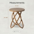 thumbnail image 2 of Round Wood Side Table End Table Plant Stand, Walnut, 2 of 8