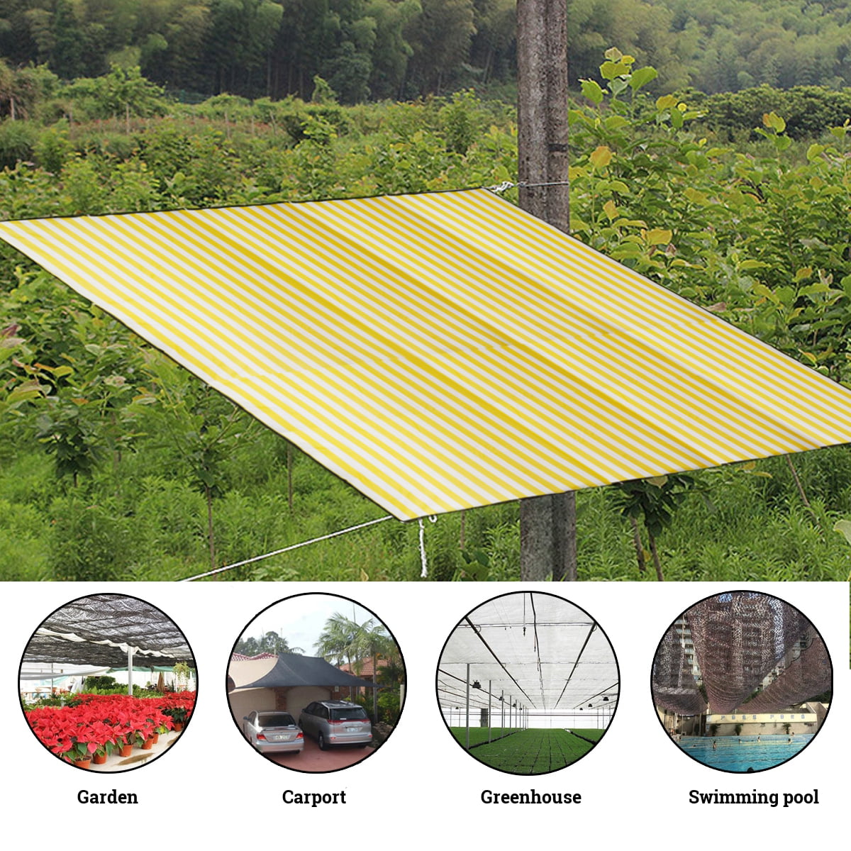 WJCWHH Wheat Shade Fabric Sun Shade Cloth Taped Edge with Grommets 90% UV-Proof 