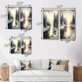 thumbnail image 4 of Designart "Sunlight Dance on Snow Forest River I" Landscape Lake Wall Art Set Of 2 - Traditional Grey Gallery Wall Set For Home Decor, 4 of 6