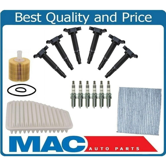 Ignition Coils Spark Plugs Oil Air Cabin Filter for Toyota Camry 07-11 3.5L