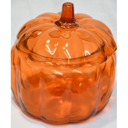 Halloween Glass Pumpkin Lg Orange - Walmart.com