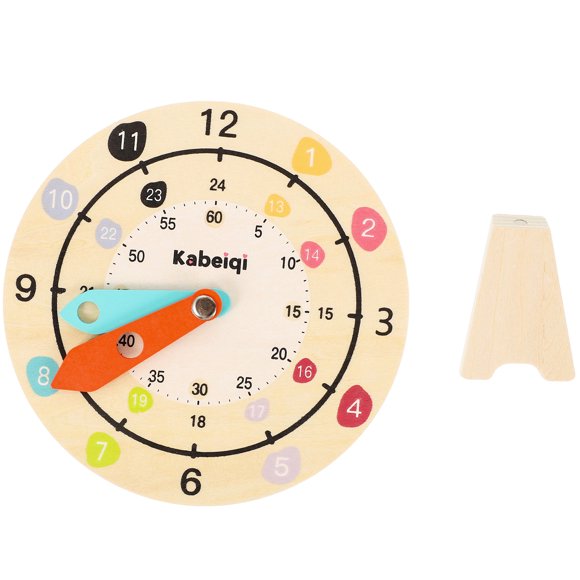 Wooden Clock Toy Children Educational Clock Model Time Learning Wood Clock Kids Plaything