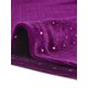 thumbnail image 5 of Blusa de Cuello Volante para Mujer Inspire Chic con Mangas Largas de Puff y Puntos Metálicos de Terciopelo L Morado, 5 of 6