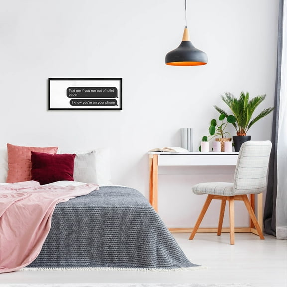 Stupell Industries Rustic Bathroom Humor Graphic Art Black Framed Art Print Wall Art, Design by Daphne Polselli