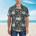 thumbnail image 2 of Fotbe Cute Sloth Camisa Hawaiana para Hombre Unisex – Camisa Casual de Verano con Botones de Manga Corta de Algodón y Lino,Large, 2 of 7